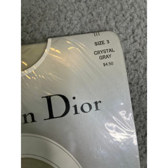 NWT Vintage Christian Dior Pantyhose Size 3 Diorissimo Gray Ultra Sheer 4443 - Picture 3 of 11